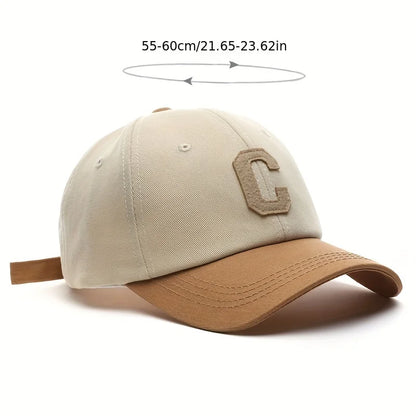 Unisex Cotton Baseball Cap For Women And Men Casual Fashion Letter C