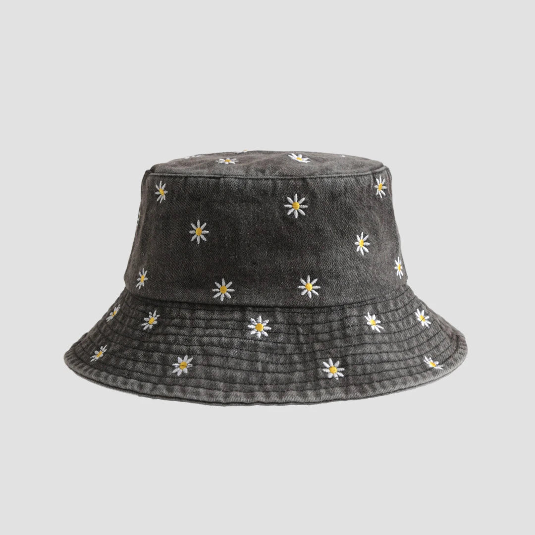 Unisex Hats Daisy Embroidery Simple Fashionable Trendy Versatile Korean Cowboy Bucket Hats