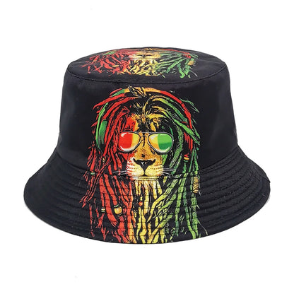 Double-sided Yellow Duck Print Pattern Panama Summer Sunscreen Fisherman Cap Bucket Hat