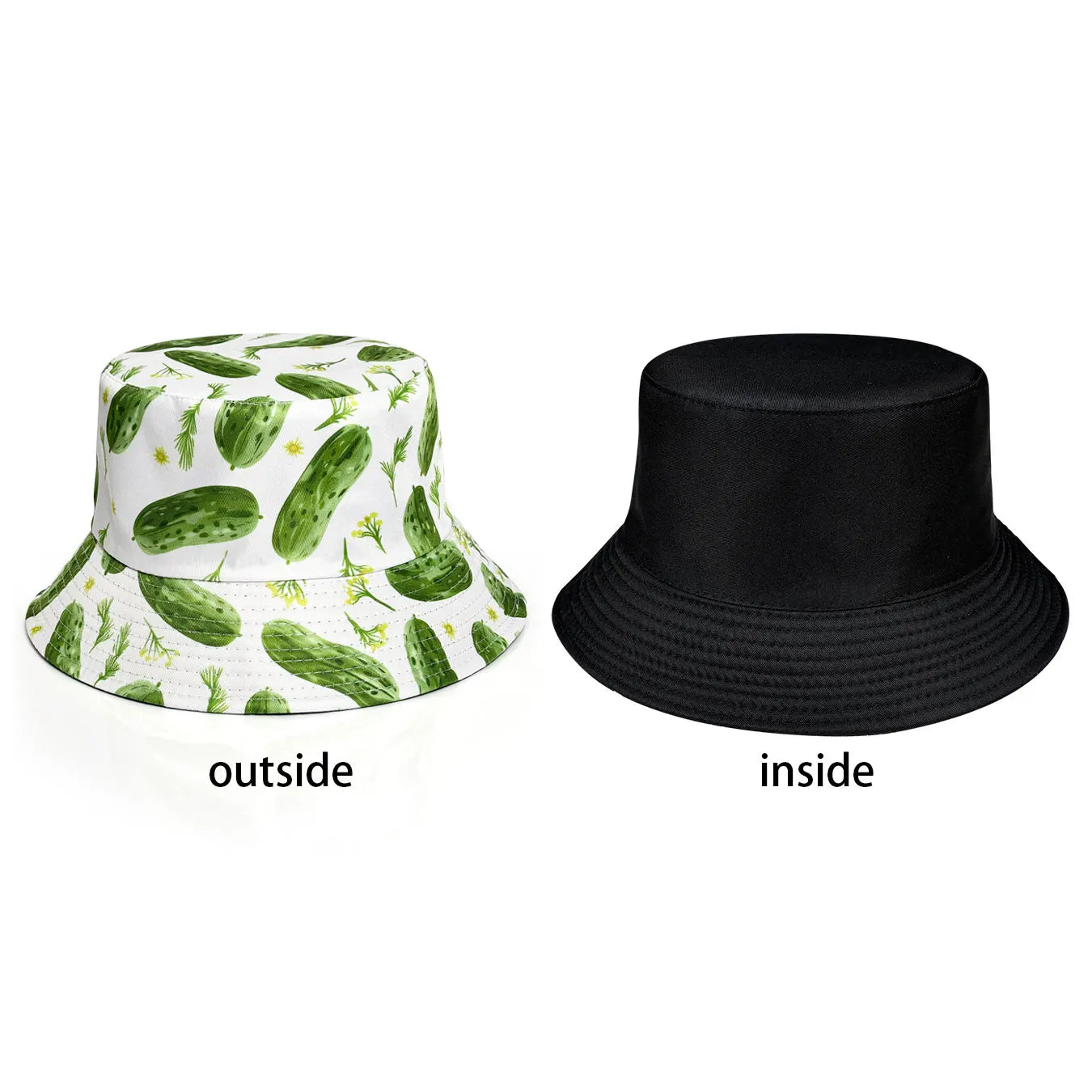 New Cucumber Pattern Printed Fisherman's Hat Bucket Hat