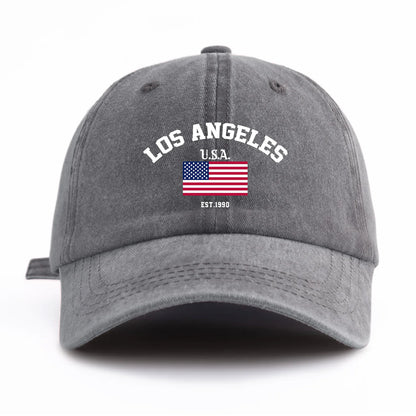 LOS ANGELES Print Washed Baseball Cap