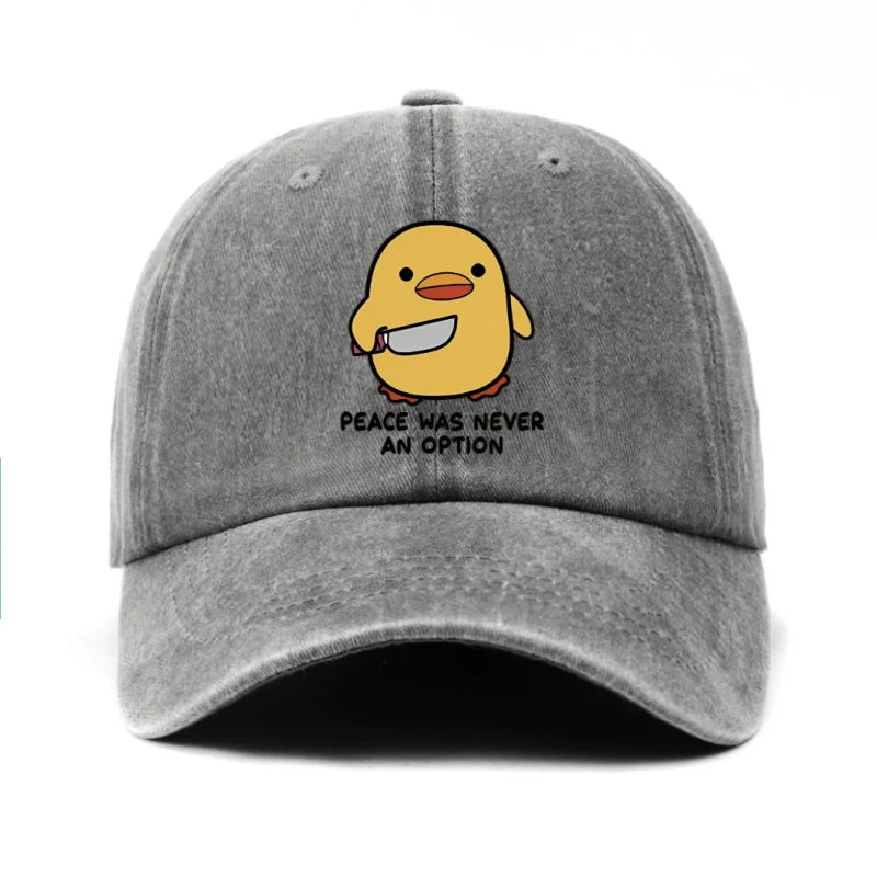 Yellow Duck Letter Printed Baseball Hat