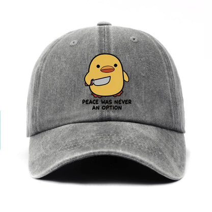 Yellow Duck Letter Printed Baseball Hat