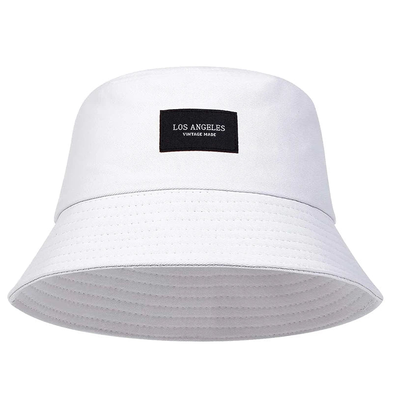 Unisex LOS ANGELES Letter Sticker Bucket Hats Fishermen Caps