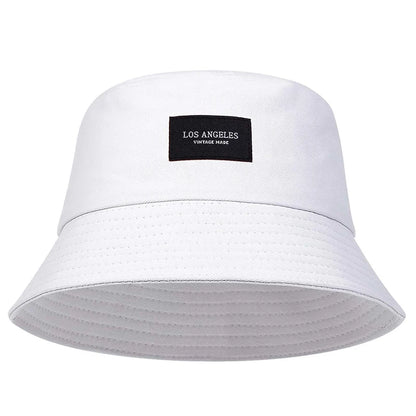 Unisex LOS ANGELES Letter Sticker Bucket Hats Fishermen Caps