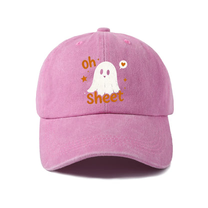 Funny Oh Sheet Ghost Graphic Baseball Cap