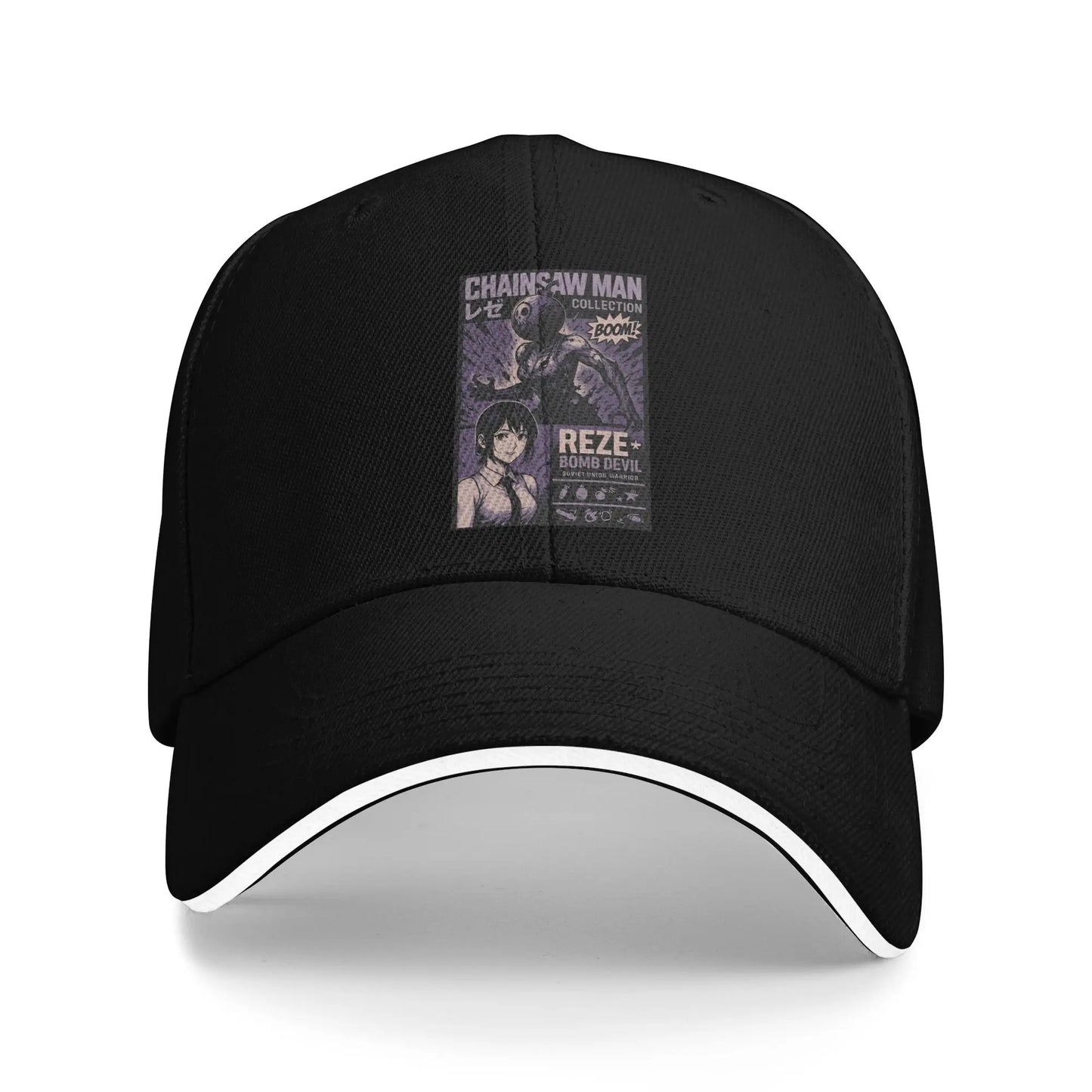 Reze Chainsaw Man Baseball Cap Fashion Anime Sandwich Cap Men Women