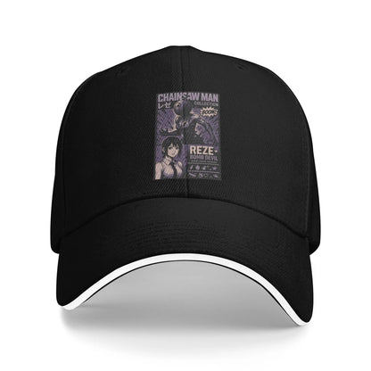 Reze Chainsaw Man Baseball Cap Fashion Anime Sandwich Cap Men Women