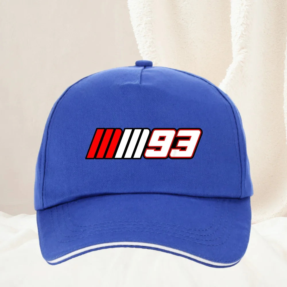 Summer Motorcycle Race Car No.93 Printed Baseball Cap