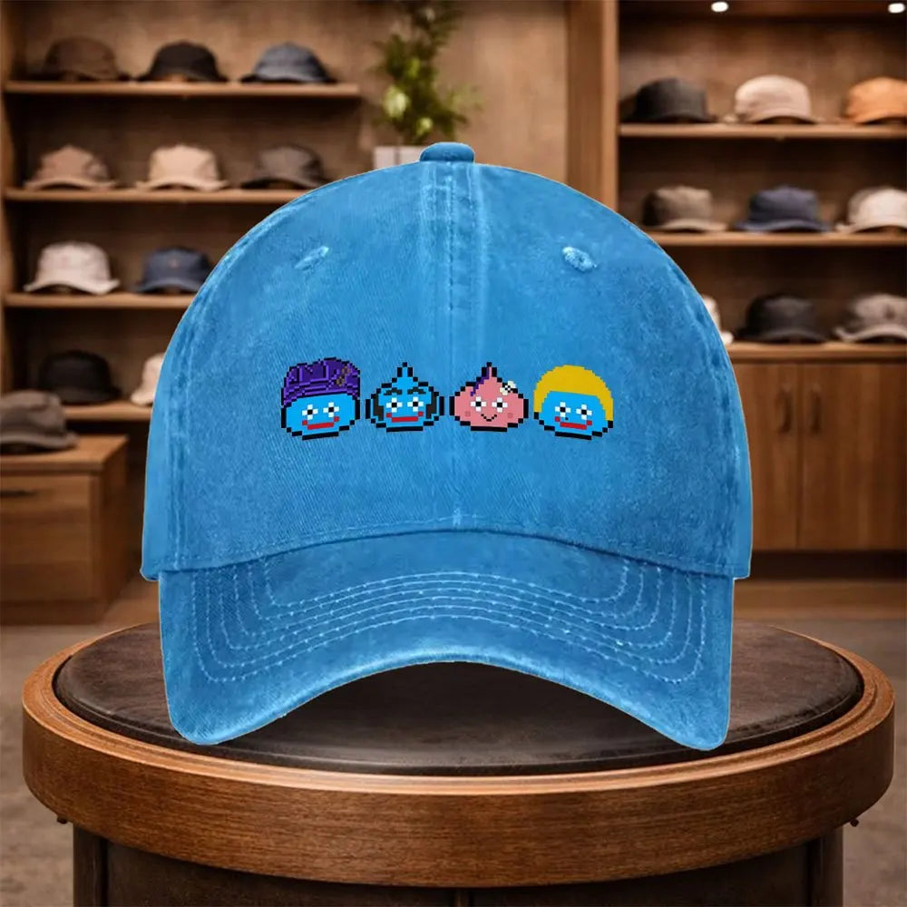 A Stylish Baseball Cap With A Slime Print