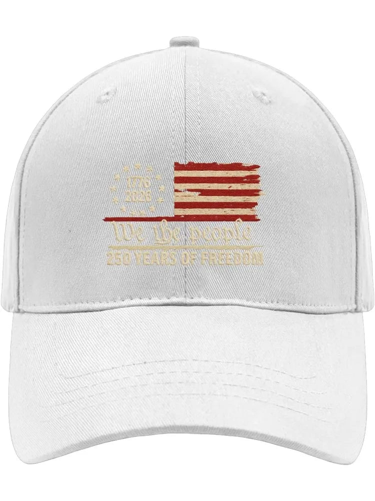 Retro Washed Printted U.S. 250th Anniversary 250 Years Freedoms 1776-2026 Baseball Hats