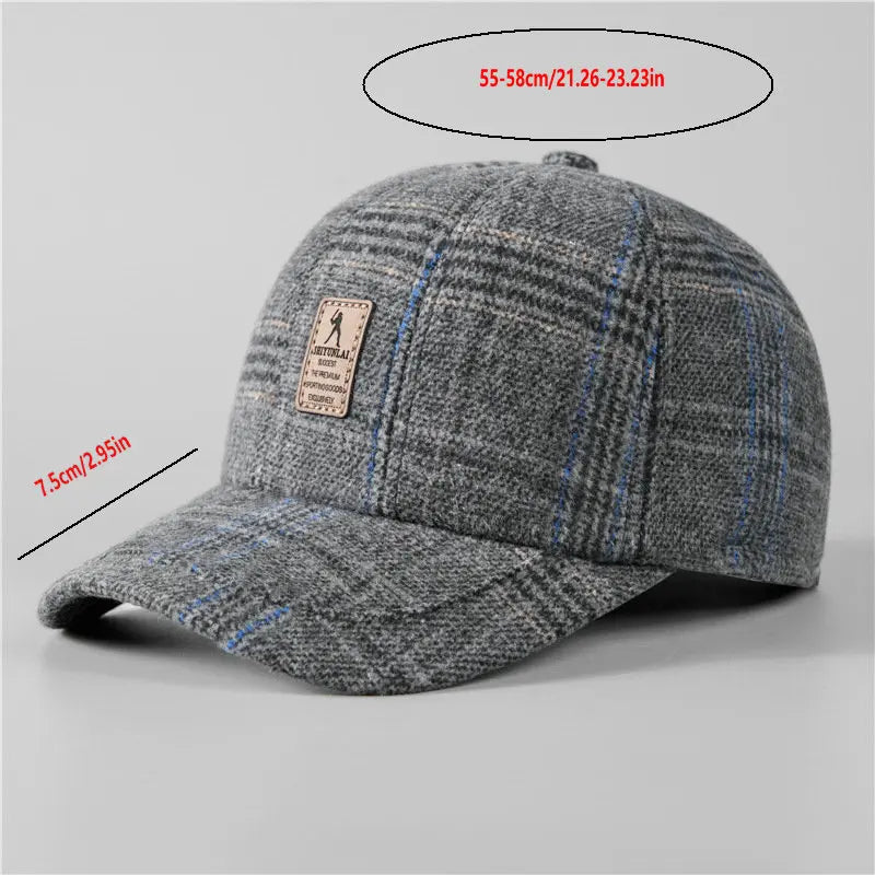Warm Winter Baseball Cap With Ear Flaps For Men, Auturnn Thick Cap For Gifts