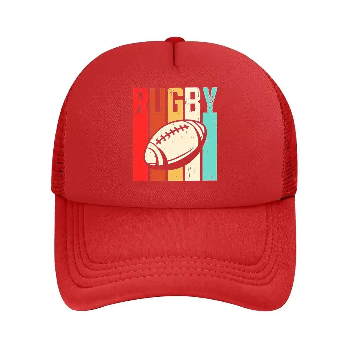 Retro Rugby Graphic Mesh Baseball Cap