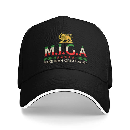 Iranian Shirt Make Iran Great Again Emblem Of Iran MIGA Running Hats Baseball Caps