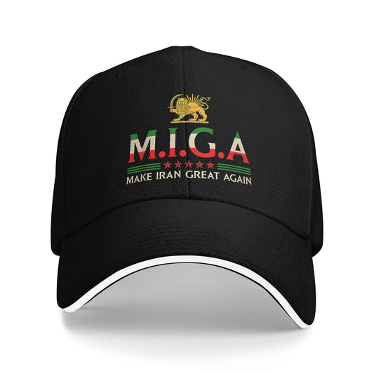 Iranian Shirt Make Iran Great Again Emblem Of Iran MIGA Running Hats Baseball Caps