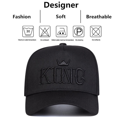 Unisex QUEEN KING Letter Embroidery Baseball Caps Spring And Autumn Outdoor