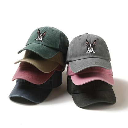 Cute Boston Dog Printed Baseball Hat