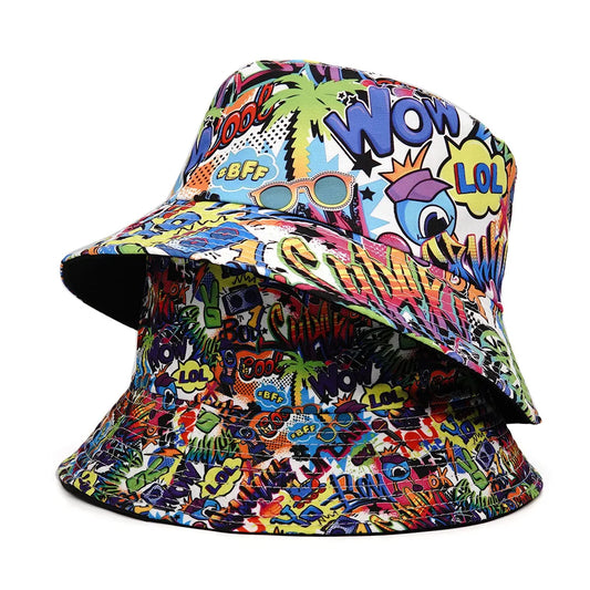 New Fashion Graffiti Sunscreen Bucket Hats