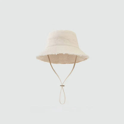 Summer Fisherman Cap for Women Korean Pink Large-Brimmed Bucket Hat