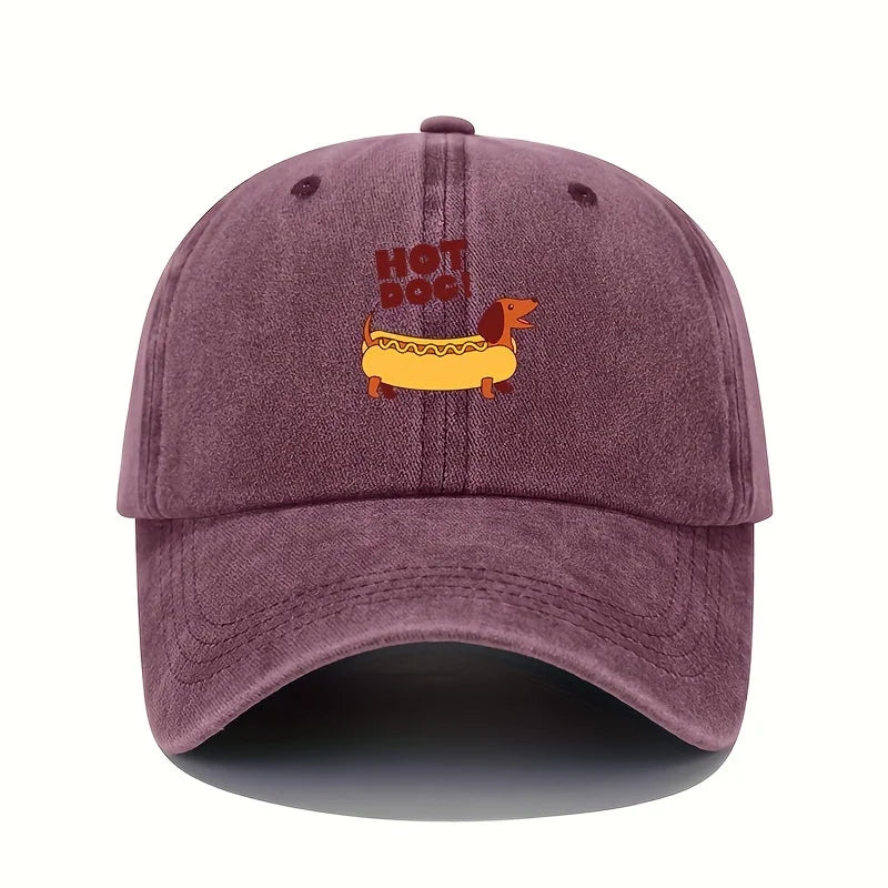 Fun Hot Dog Printed Baseball Hat