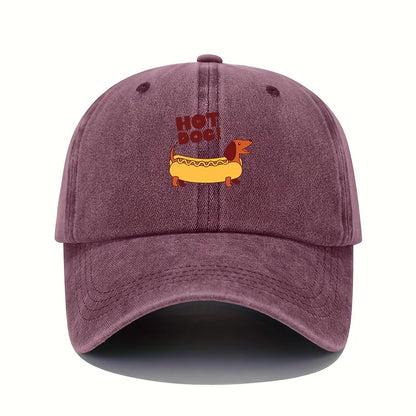 Fun Hot Dog Printed Baseball Hat