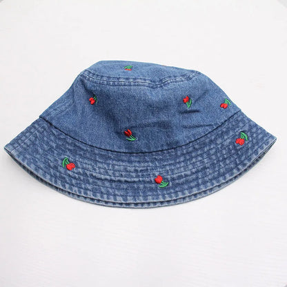 New Summer Washed Denim Bucket Hats
