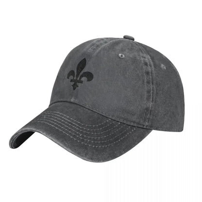 Quebec France Royal Washed Baseball Cap Fleur De Lis Lily
