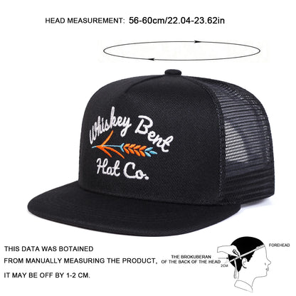 Unisex WHISKEY BENT Letter Embroidery Hip-hop Net Snapback Cap