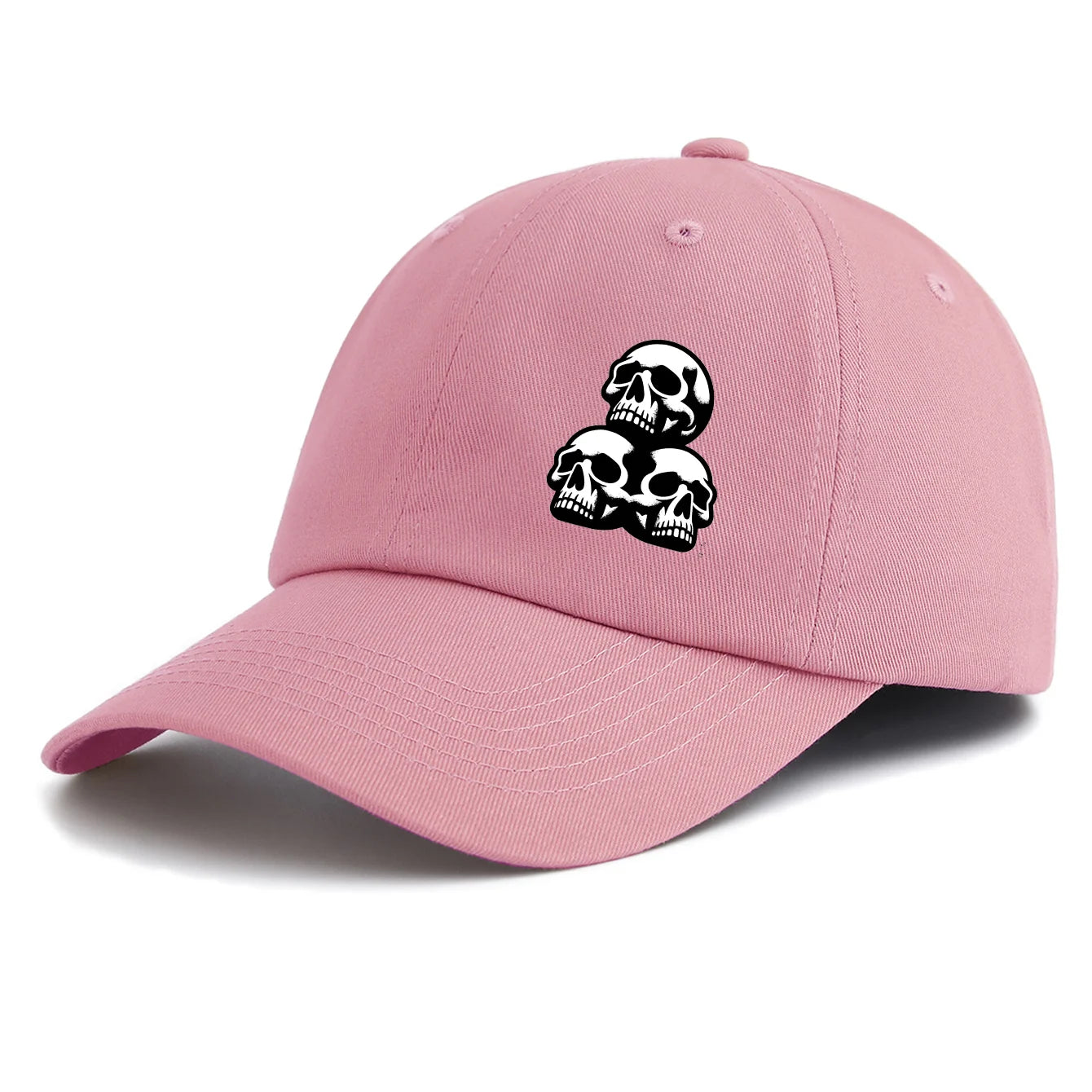 Skull Print Baseball Cap For Adults