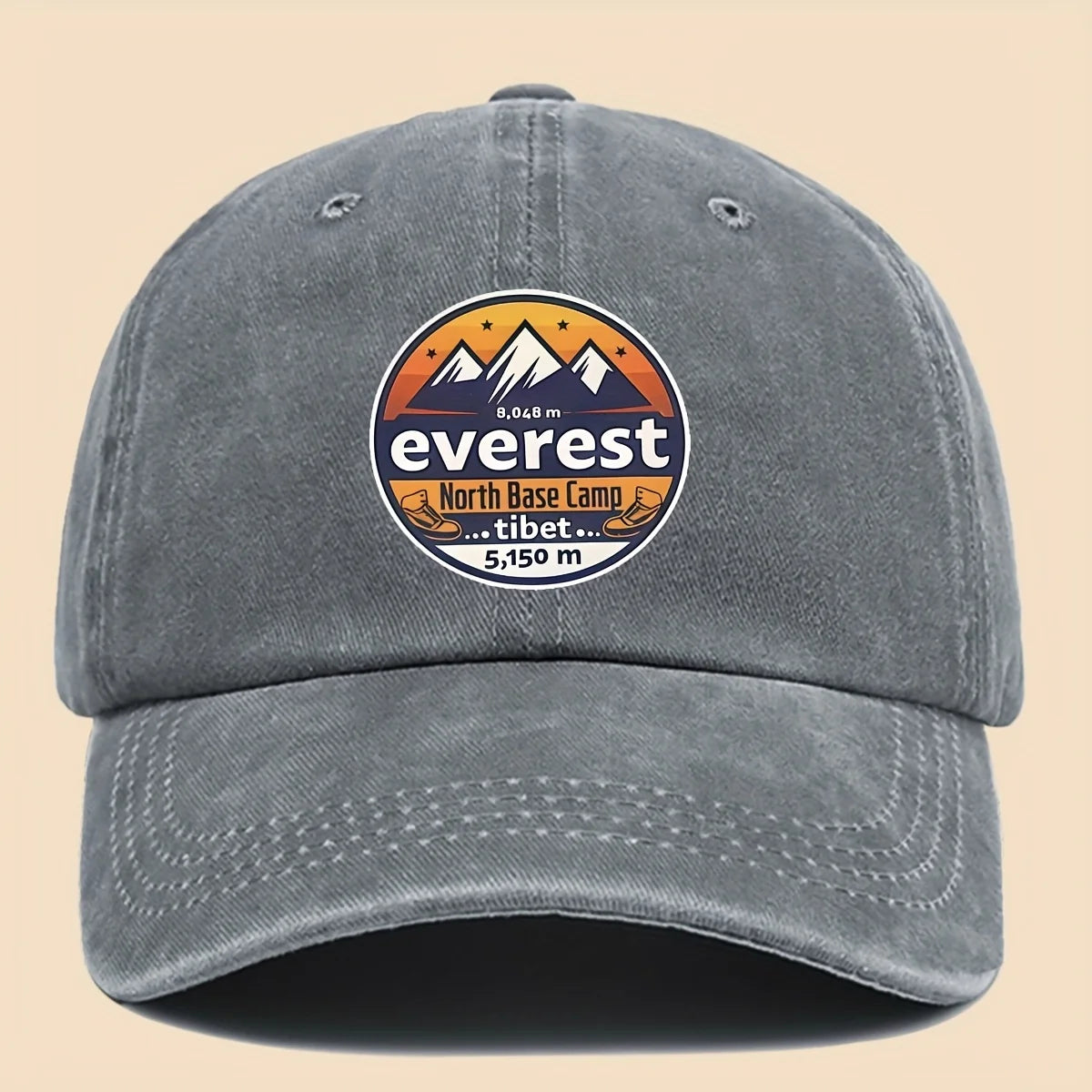 Baseball Cap Featuring "Everest North Base Camp 5, 150 Meters"