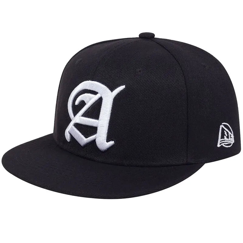 Unisex Personality A Letter Embroidery Hip-hop Hats Snapback Caps Baseball Caps Sunscreen Hat