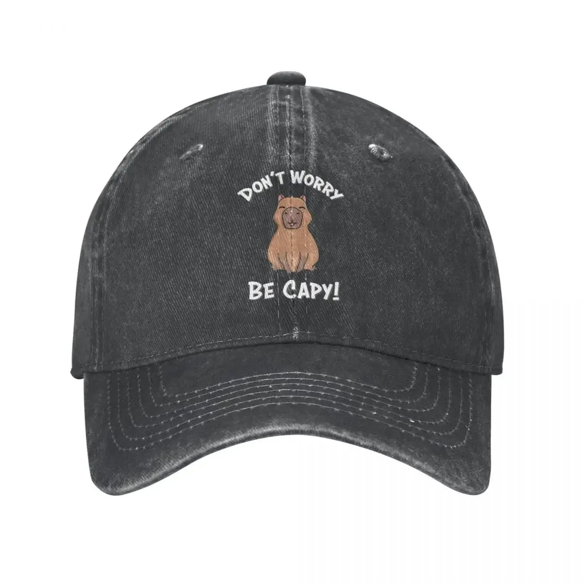 Capybaras Unisex Style Baseball Cap Don't Worry Be Capy Distressed Denim Washed Hats Cap