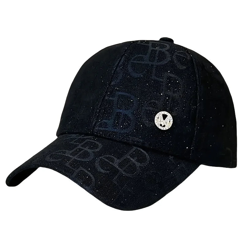 Lightweight Glittery Logo Breathable Summer Baseball Cap For Women