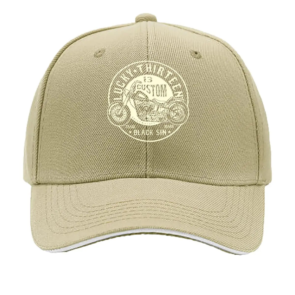 Lucky 13 Custom Moto Retro Rebellion Biker Culture Art Sandwich Baseball Cap
