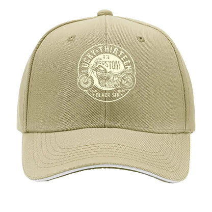 Lucky 13 Custom Moto Retro Rebellion Biker Culture Art Sandwich Baseball Cap