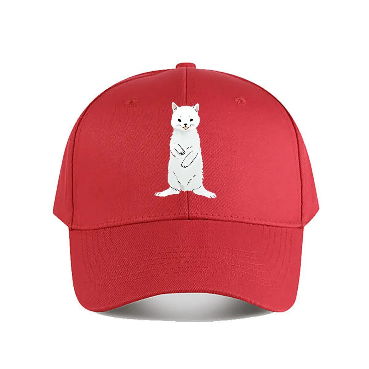 White Cartoon Cat Plush Decor Toy Baseball Cap