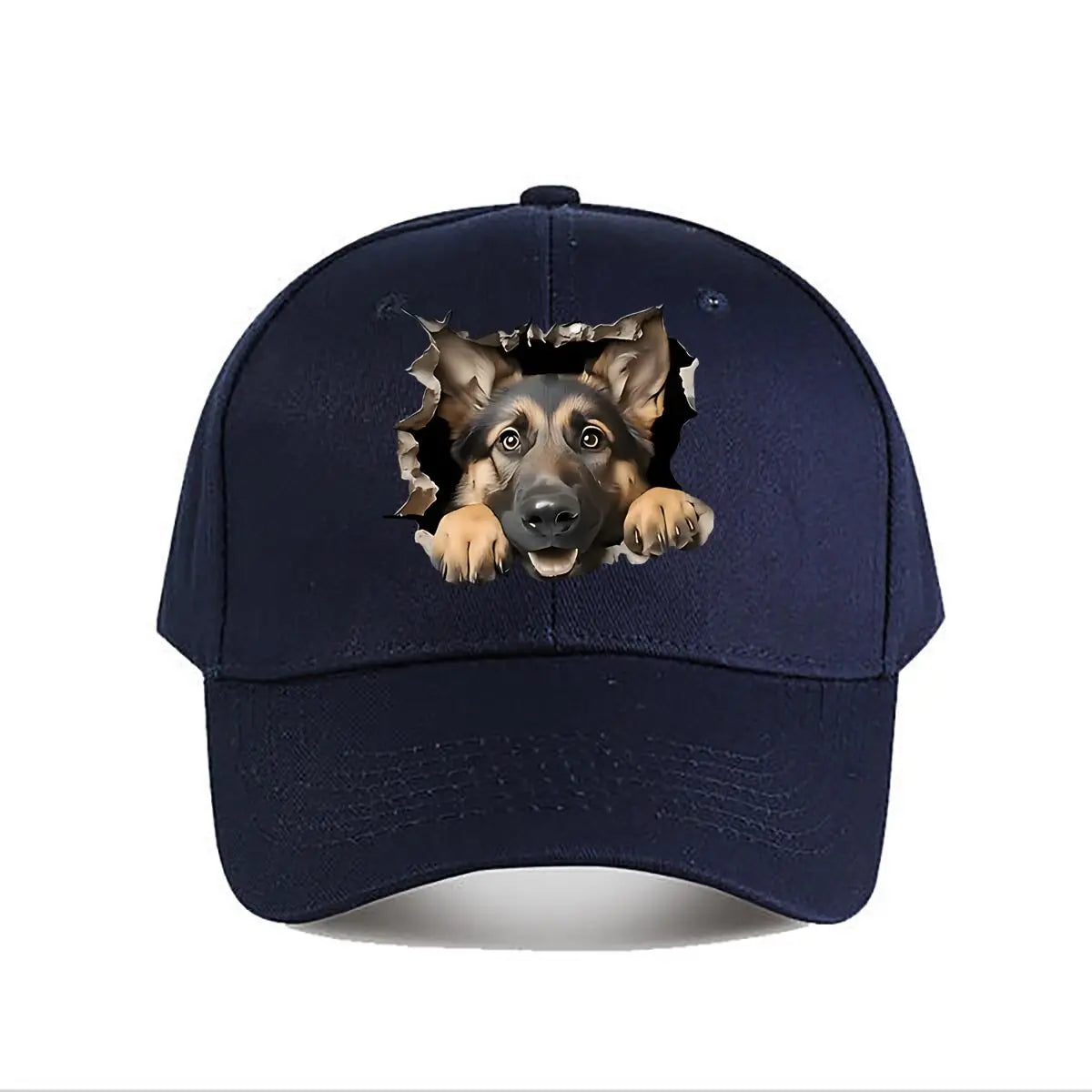 German Shepherd Ripped Wall Baseball Cap