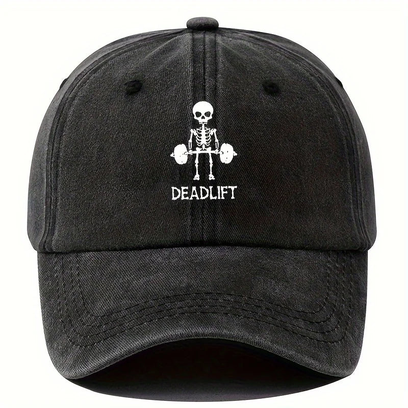 Retro Style Adjustable Baseball Cap With Cool Skull Print