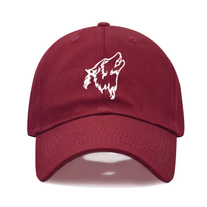 Wolf Embroidered Baseball Cap For Women Men