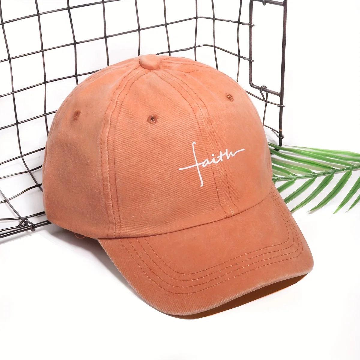 Faith Printed Retro Street Style Distressed Men Women Baseball Cap