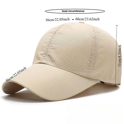 New Summer Men Women Snapback Quick Dry Mesh Baseball Cap