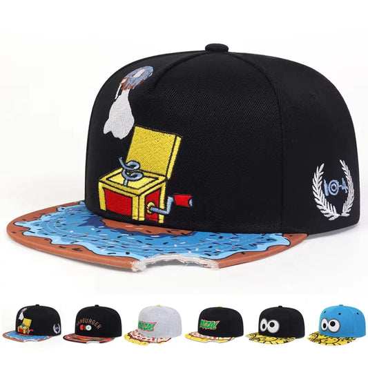 Unisex Eye PIZZA Embroidery Hip-hop Hats