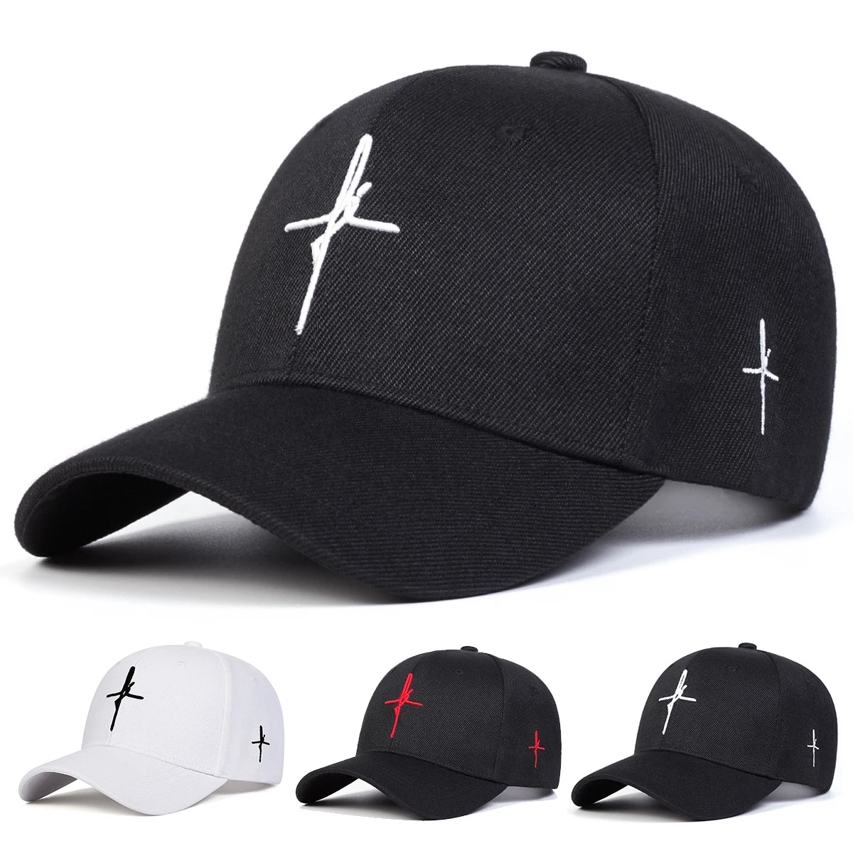 Unisex Personality Cross Embroidery Baseball Caps