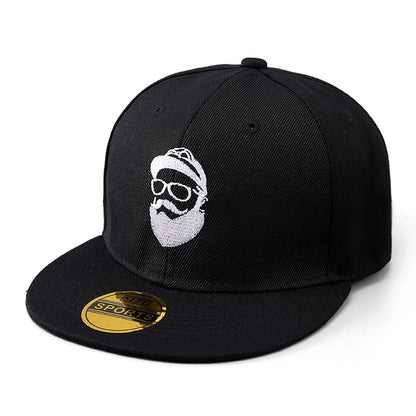 Bearded Uncle Baseball Cap, Unisex Fashionable Flat-Brim Hip-Hop Cap Snapback Caps