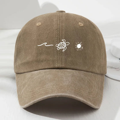 Turtle Pattern Printed Baseball Cap