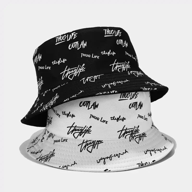 Unisex Letter Embroidery Printing Personality Bucket Hats