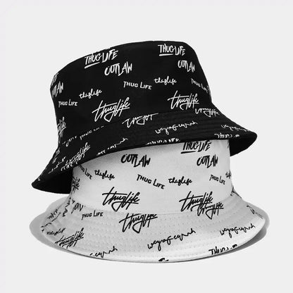 Unisex Letter Embroidery Printing Personality Bucket Hats