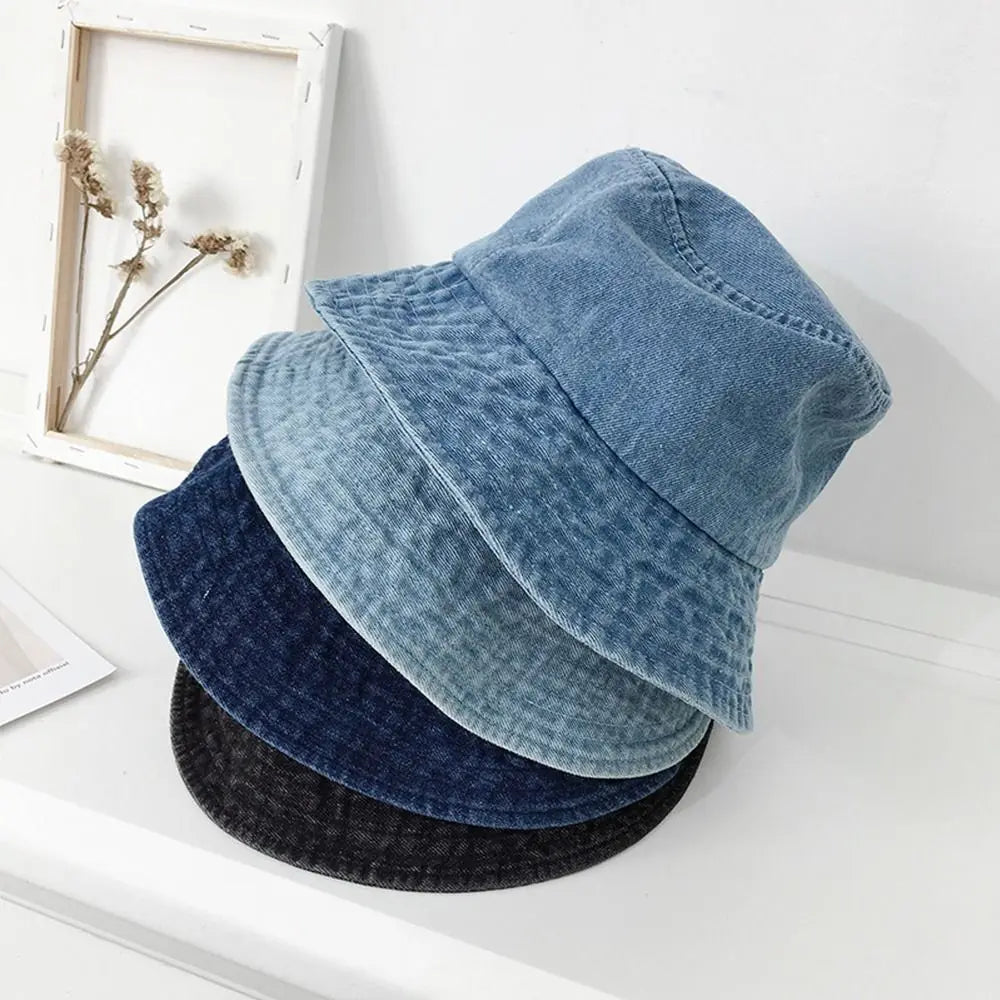 Unisex Cotton Bucket Hats Women Summer Sunscreen Panama Hat Men