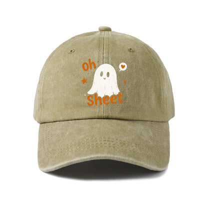 Funny Oh Sheet Ghost Graphic Baseball Cap