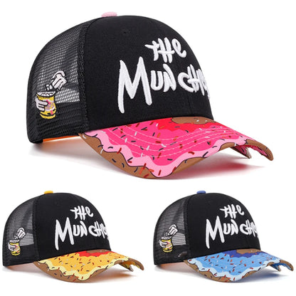THE Donut Embroidered Breathable Cotton Mesh Hat Baseball Hat